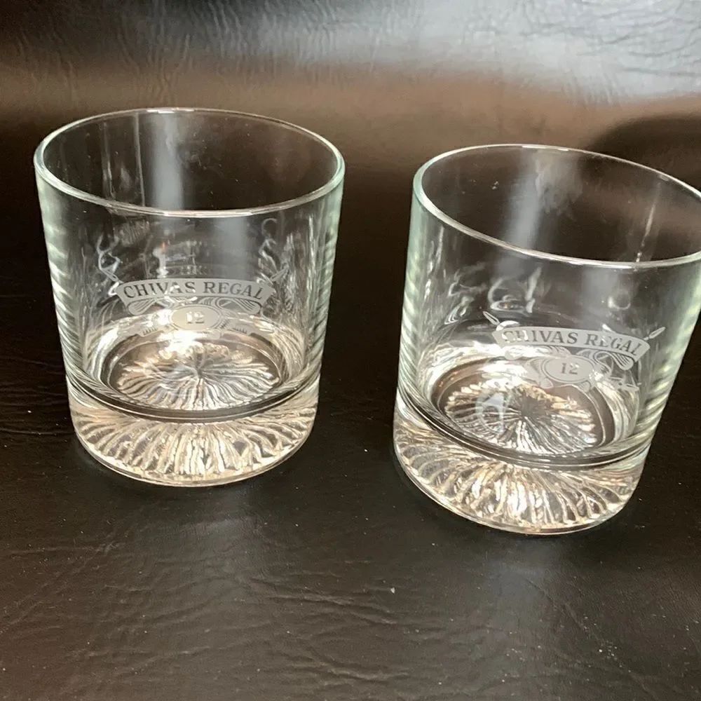 Chivas Regal Rocks Glass 12 Etching 10 Oz Each Scotch Whisky Bar Cocktail Set 2